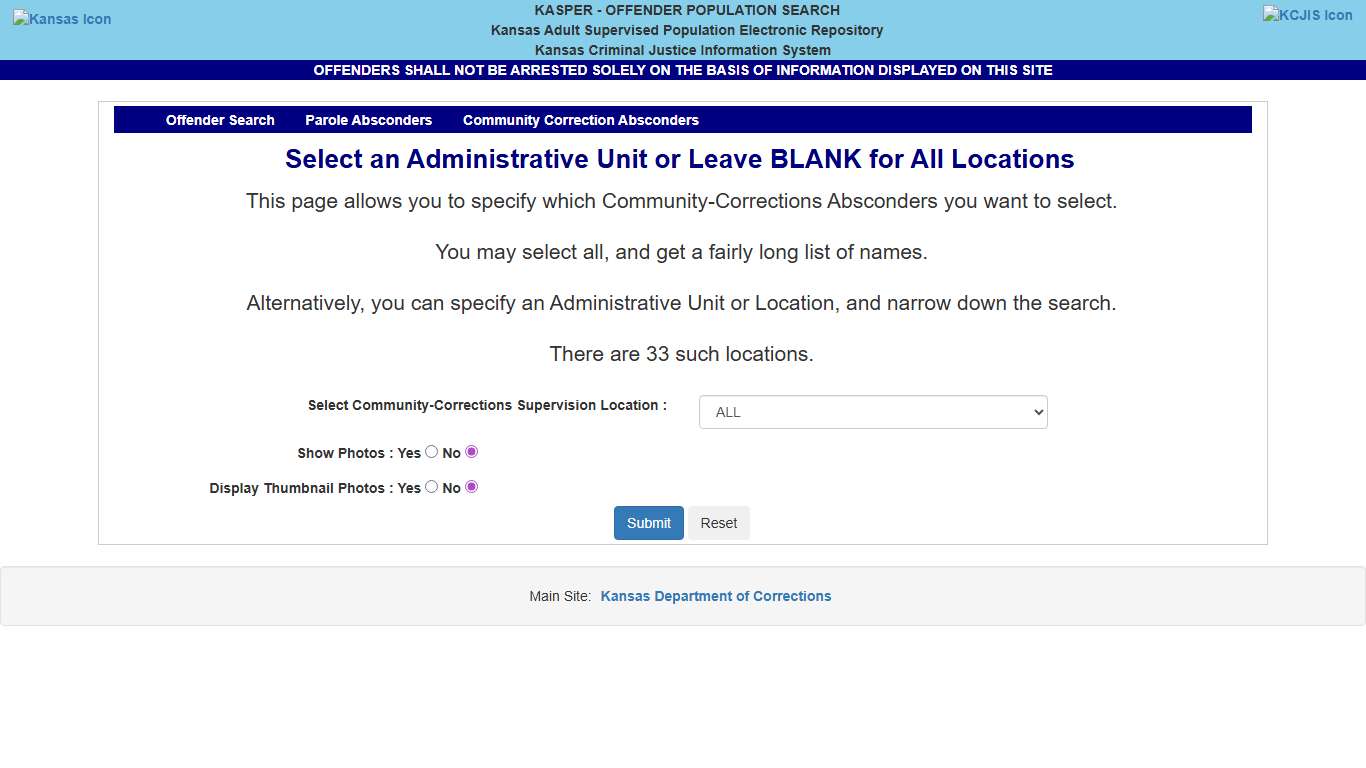 Kansas Department of Corrections