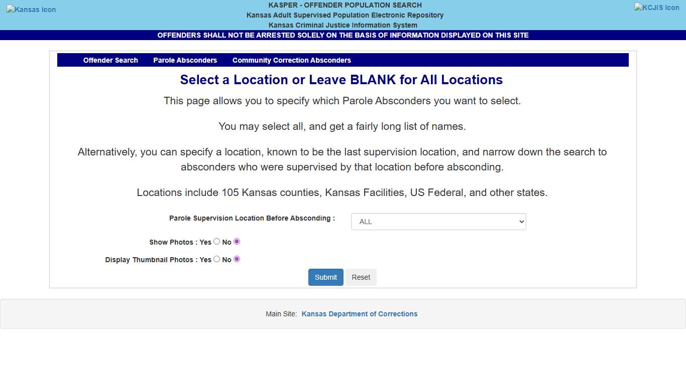 Kansas Department of Corrections